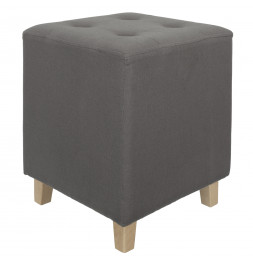 Pouf carré - Hyppolyte - 35 x 35 cm  - Gris