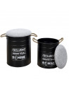 Lot de 2 poufs gigognes - Baril Dock - Noir