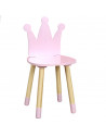 Chaise couronne - Enfant - 28 x 28 cm x H 54 cm - Rose