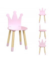 Chaise couronne - Enfant - 28 x 28 cm x H 54 cm - Rose