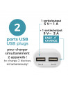 Adaptateur secteur avec double port USB - Blanc