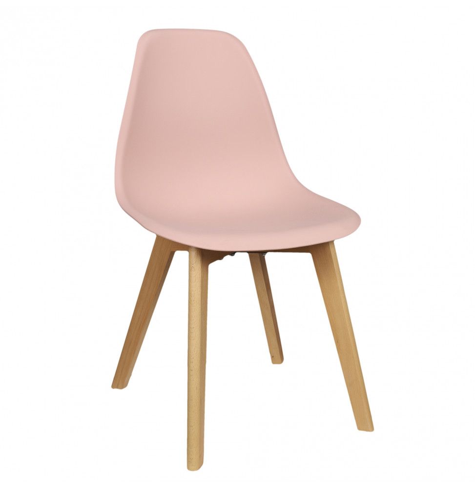 Chaise scandinave - Coque poudrée - L 54,1 x l 46 cm x H 85,5 cm - Rose