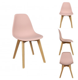 Chaise scandinave - Coque poudrée - L 54,1 x l 46 cm x H 85,5 cm - Rose