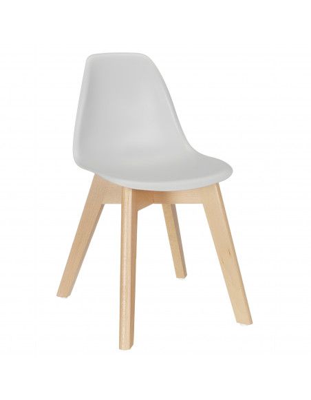 Chaise scandinave - Coque poudrée - L 54,1 x l 46 cm x H 85,5 cm - Gris