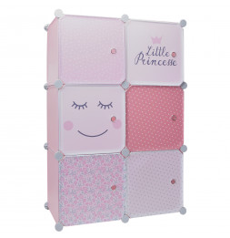 Rangement modulable - 6 cubes - L 60 x l 30 cm x H 90 cm - Rose