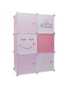 Rangement modulable - 6 cubes - L 60 x l 30 cm x H 90 cm - Rose