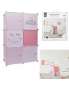 Rangement modulable - 6 cubes - L 60 x l 30 cm x H 90 cm - Rose