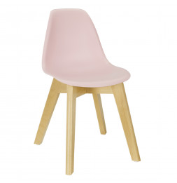 Chaise scandinave - Coque poudrée - L 30,5 x l 34,5 cm x H 56 cm - Rose