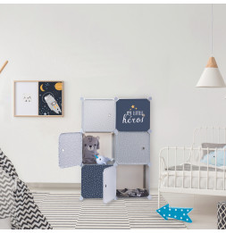 Rangement modulable - 6 cubes - L 60 x l 30 cm x H 90 cm - Gris
