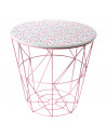 Table d'appoint avec rangement - Liberty - D 29,8 cm - Rose