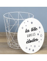 Table d'appoint avec rangement - Tête dans les étoiles - D 30 cm - Blanc