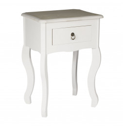 Table de chevet - Victoria - L 40 cm x l 30 cm x H 56.3 cm - Blanc