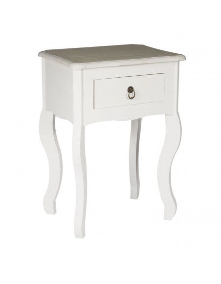 Table de chevet - Victoria - L 40 cm x l 30 cm x H 56.3 cm - Blanc