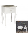 Table de chevet - Victoria - L 40 cm x l 30 cm x H 56.3 cm - Blanc