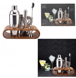 Coffret à cocktail - Support en bambou - L 27,6 cm x l 25 cm x H 10,5 cm