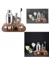 Coffret à cocktail - Support en bambou - L 27,6 cm x l 25 cm x H 10,5 cm