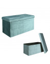 Banc coffre - Velours - Giulia - L 76 cm x 38 x 38 cm - Bleu