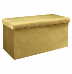 Banc coffre - Velours - Giulia - L 76 cm x 38 x 38 cm - Jaune