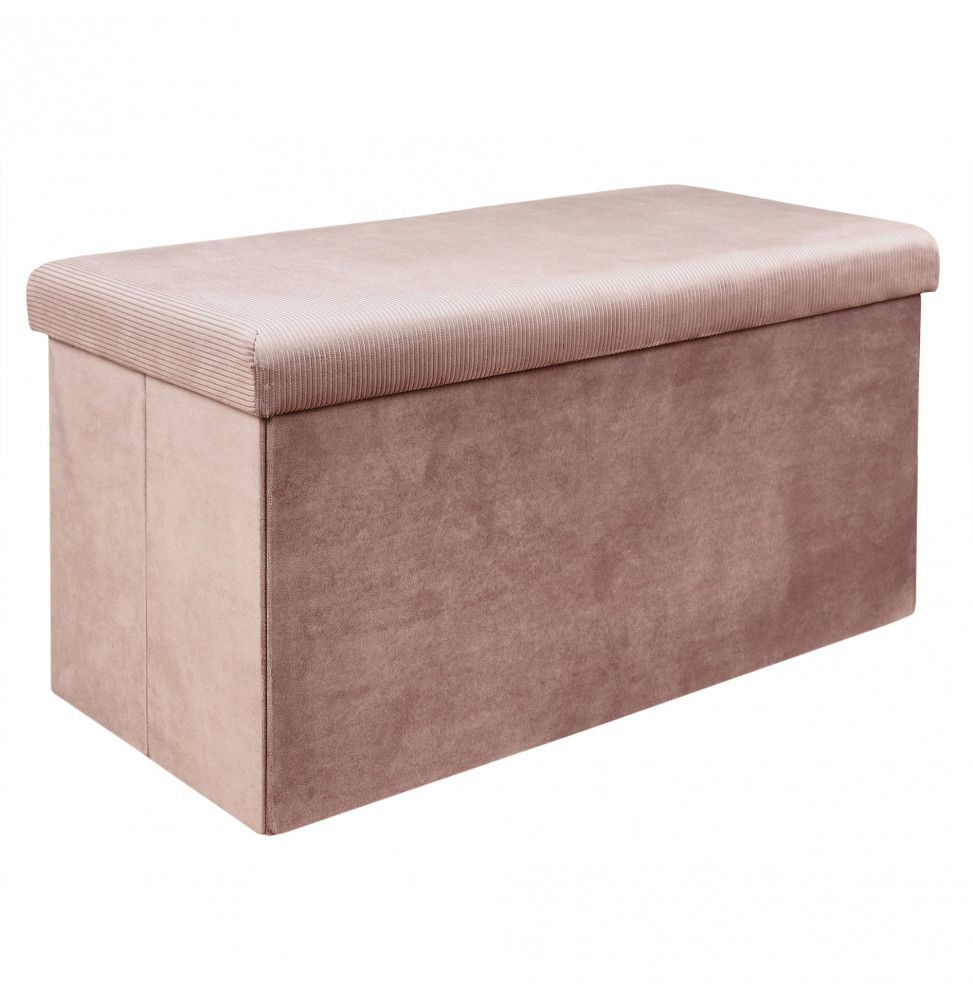 Banc coffre - Velours - Giulia - L 76 cm x 38 x 38 cm - Rose