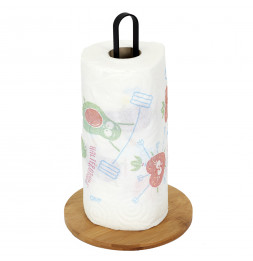 Support essuie-tout - Bambou et métal - D 16,5 cm x H 56 cm