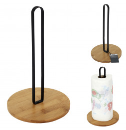 Support essuie-tout - Bambou et métal - D 16,5 cm x H 56 cm