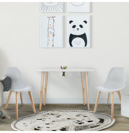 Table avec port à crayons - Gribouille - 60 x 60 cm x H 42 cm - Blanc