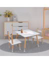 Table avec 2 chaises forme crayon - Pieds en pin