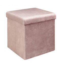 Pouf coffre - Velours - Giulia - L 76 cm x 38 x 38 cm - Rose