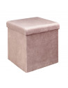 Pouf coffre - Velours - Giulia - L 76 cm x 38 x 38 cm - Rose