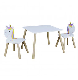 Table avec 2 chaises forme...