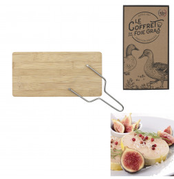Coffret foie gras - planche à découper et lyre -  L 31 x l 17 cm - Bois