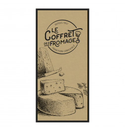 Coffret fromages - Couteau et planche - 14 x 14 cm - Bois