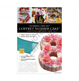 Coffret Number cake - Silicone - L 41 x 41 cm x l 35 cm - Bleu