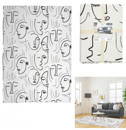 Tapis imprimé - 120 x 170 cm - Arty - Blanc