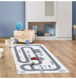 Tapis circuit de course - 140 x 70 cm - Gris