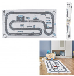 Tapis circuit de course - 140 x 70 cm - Gris