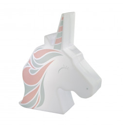 Veilleuse Licorne - Projection murale - L 14 cm x l 4,3 cm x H 15,5 cm - Blanc