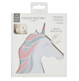 Veilleuse Licorne - Projection murale - L 14 cm x l 4,3 cm x H 15,5 cm - Blanc