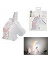 Veilleuse Licorne - Projection murale - L 14 cm x l 4,3 cm x H 15,5 cm - Blanc