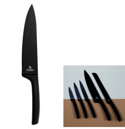 Couteau de cuisine - L 20 cm - Noir