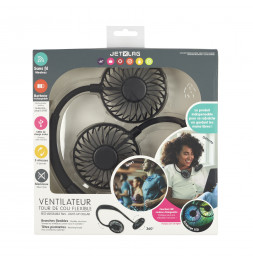 Ventilateur rechargeable tour de cou lumineux - L 26 cm x l 18 cm