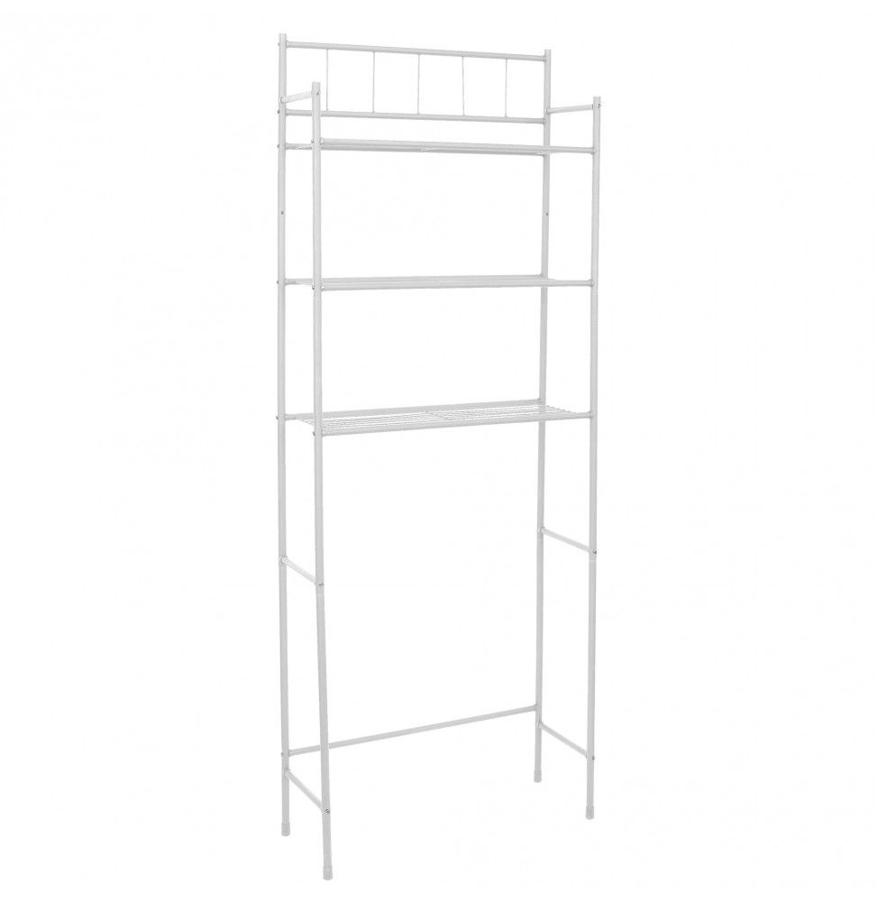 Etagère de rangement WC - L 60 x l 23 x H 160 cm - Blanc