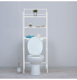 Etagère de rangement WC - L 60 x l 23 x H 160 cm - Blanc