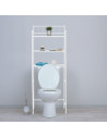 Etagère de rangement WC - L 60 x l 23 x H 160 cm - Blanc