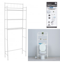 Etagère de rangement WC - L 60 x l 23 x H 160 cm - Blanc