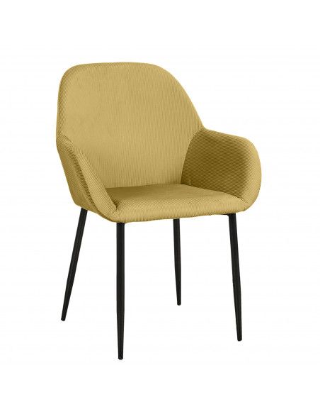 Fauteuil - L 55.7 cm x l 59.2 cm x H 85 cm - Giulia - Jaune moutarde