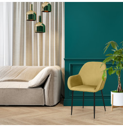 Fauteuil - L 55.7 cm x l 59.2 cm x H 85 cm - Giulia - Jaune moutarde