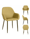 Fauteuil - L 55.7 cm x l 59.2 cm x H 85 cm - Giulia - Jaune moutarde