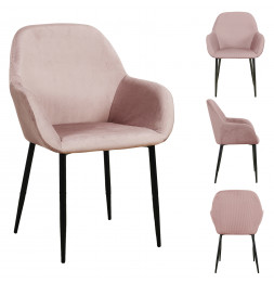 Fauteuil - L 55.7 cm x l 59.2 cm x H 85 cm - Giulia - Rose