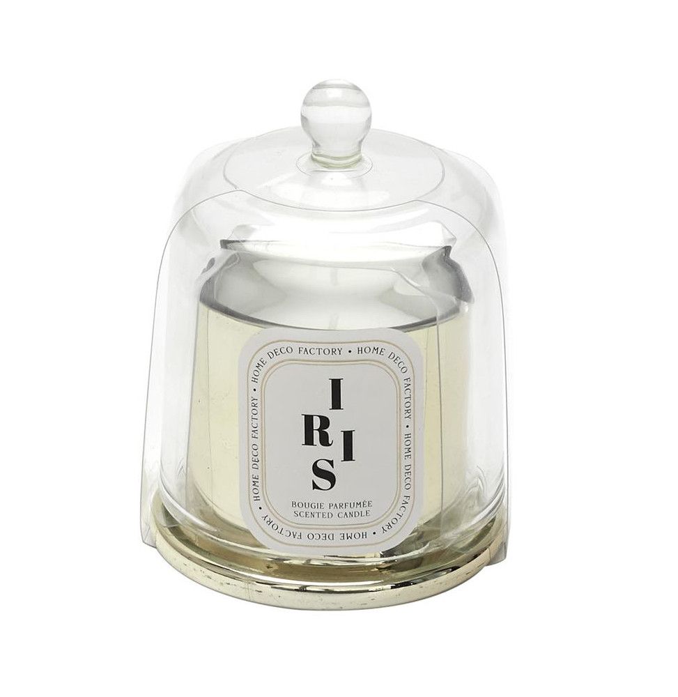 Bougie parfumée iris avec Cloche - Bijou surprise - D 6,8 x H 11 cm